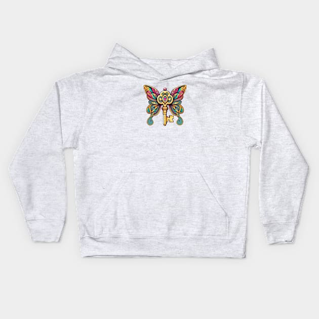 Magic Flying Key Kids Hoodie by CatCoconut-Art